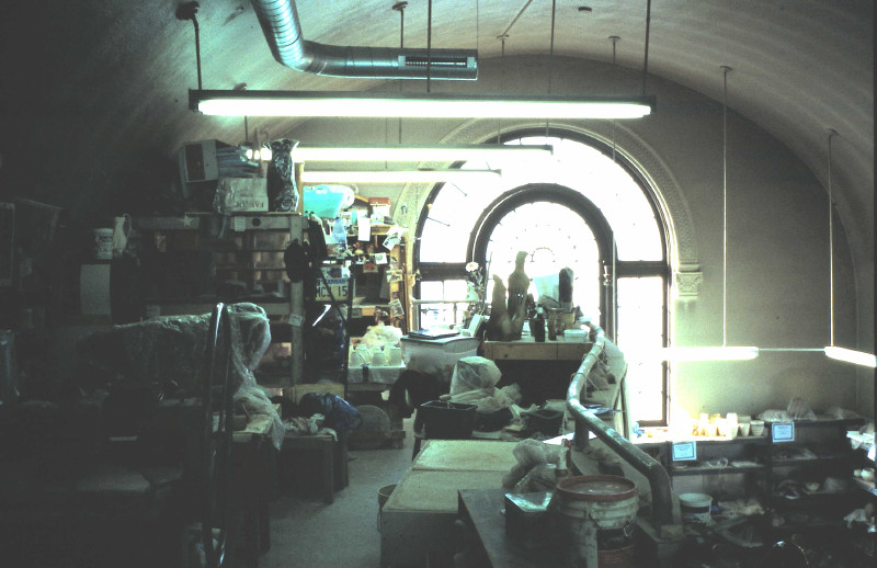 Rick Shelley's studio at Baltimore Clayworks in the 1980's and 90's. 